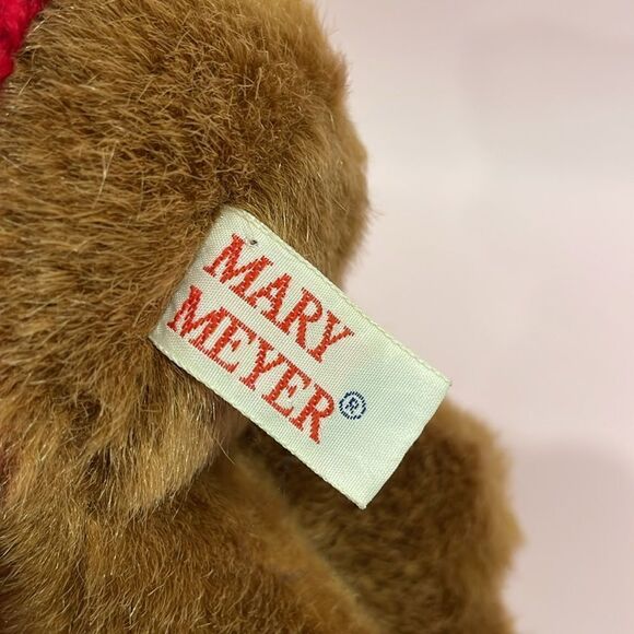 Vintage 1995 Mary Meyer Light Brown Teddy Bear with Red & White Sweater EUC 11” - Picture 5 of 7